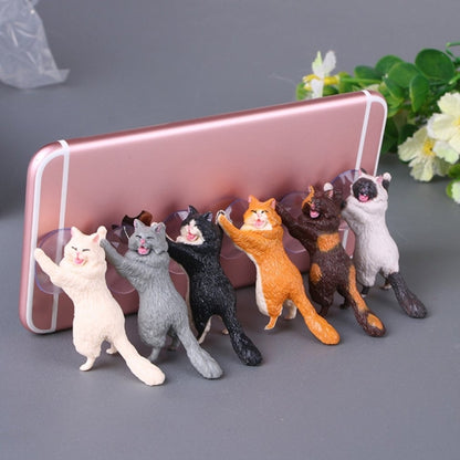 60 PCS Sucker Design Cute Cat Smartphone Holder(Brown orange) - Desktop Holder by buy2fix | Online Shopping UK | buy2fix