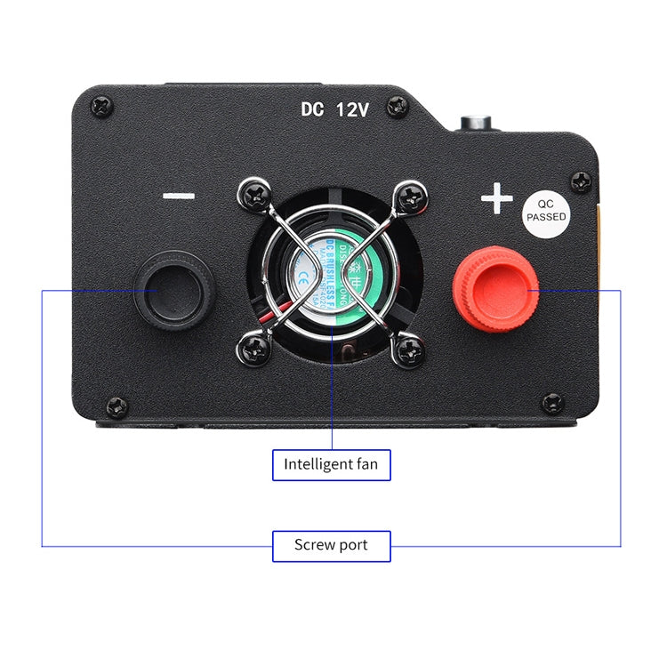 XUYUAN 6000W Car Inverter LED Colorful Atmosphere Light 4 USB Charging Converter, UK Plug, Specification: 24V-220V - Modified Square Wave by buy2fix | Online Shopping UK | buy2fix