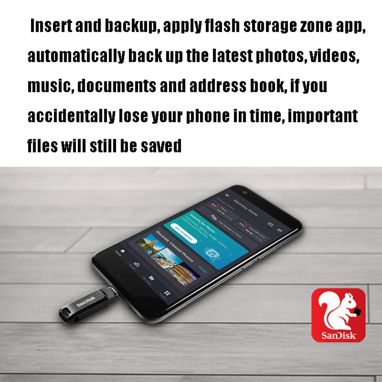 SanDisk Type-C + USB 3.1 Interface OTG High Speed Computer Phone U Disk, Colour: SDDDC3 Black Plastic Shell, Capacity: 128GB - USB Flash Drives by SanDisk | Online Shopping UK | buy2fix