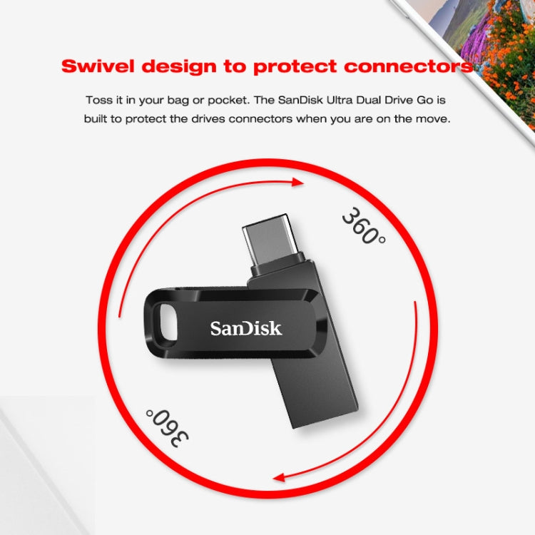 SanDisk Type-C + USB 3.1 Interface OTG High Speed Computer Phone U Disk, Colour: SDDDC3 Black Plastic Shell, Capacity: 128GB - USB Flash Drives by SanDisk | Online Shopping UK | buy2fix