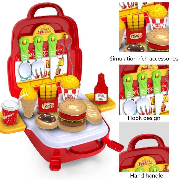 Educational Toys Children Simulation Pretend Play House Toys Kit Backpack(Fast Food) - Pretend Play Toys by buy2fix | Online Shopping UK | buy2fix