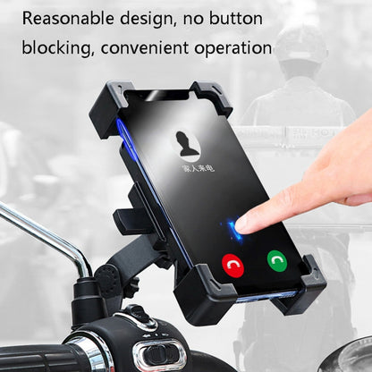 WHEEL UP Bicycle Automatic Bracket Motorcycle Mobile Phone Bicycle Navigation Rack(Upgrade-Rearview Mirror) - Holder by WHEEL UP | Online Shopping UK | buy2fix