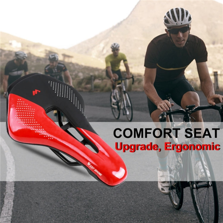 WEST BIKING Cycling Seat Hollow Breathable Comfortable Saddle Riding Equipment(Black Red) - Bicycle Saddle by WEST BIKING | Online Shopping UK | buy2fix