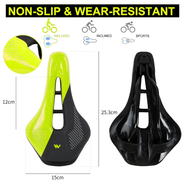 WEST BIKING Cycling Seat Hollow Breathable Comfortable Saddle Riding Equipment(Fluorescent Green) - Bicycle Saddle by WEST BIKING | Online Shopping UK | buy2fix