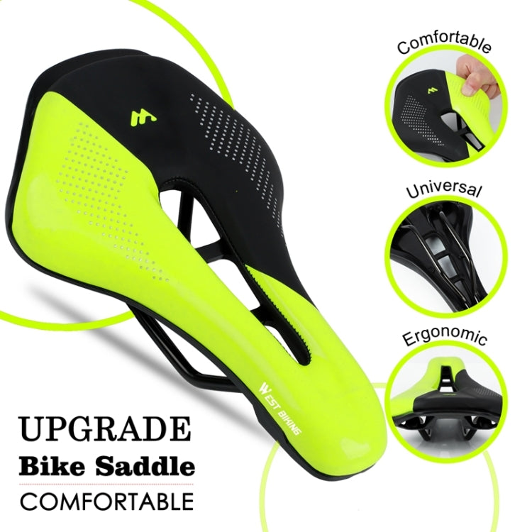 WEST BIKING Cycling Seat Hollow Breathable Comfortable Saddle Riding Equipment(Fluorescent Green) - Bicycle Saddle by WEST BIKING | Online Shopping UK | buy2fix