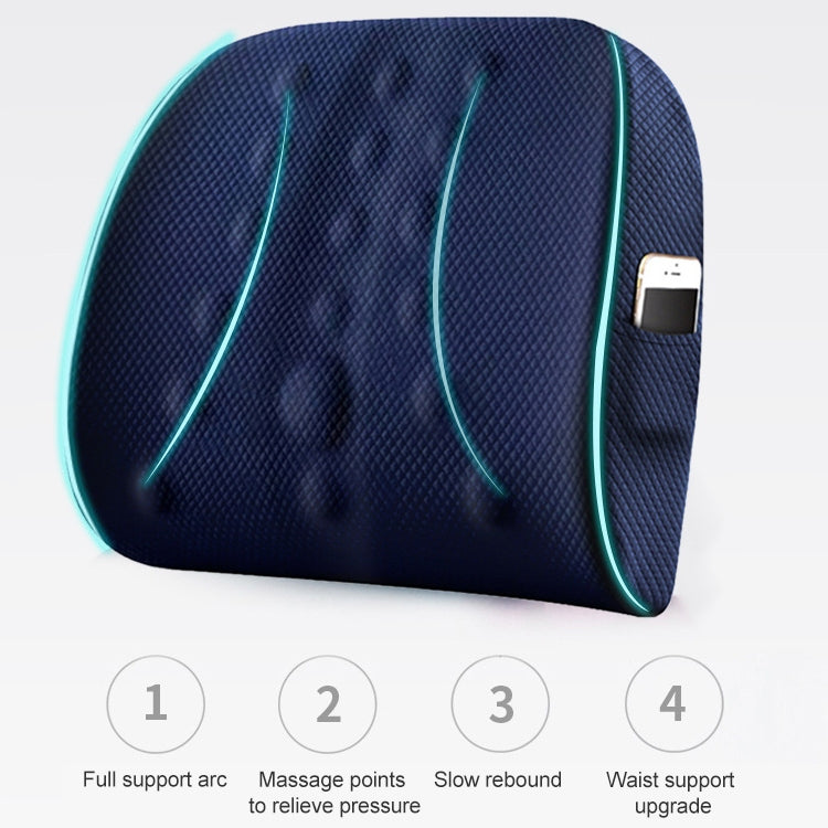 Lumbar Cushion Office Maternity Seat Cushion Car Lumbar Memory Foam Lumbar Pillow,Style: Standard (Black) - Cushions & Pillows by buy2fix | Online Shopping UK | buy2fix