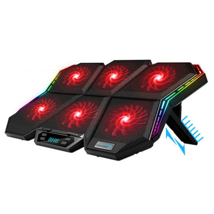 COOLCOLD RGB Notebook Radiator Six Fan Adjustable Laptop Cooling Base 5V Touch 12 Symphony Version - Cooling Pads by COOLCOLD | Online Shopping UK | buy2fix