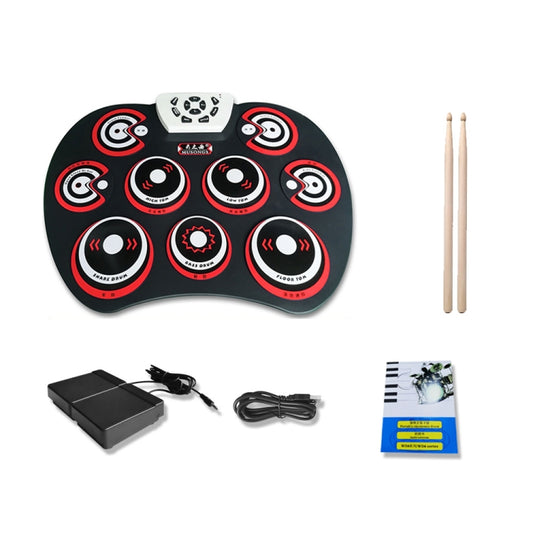 Silicone Folding Portable Hand-Rolled Drum DTX Game Strike Board(G800 Red) - Percussion Instruments by buy2fix | Online Shopping UK | buy2fix