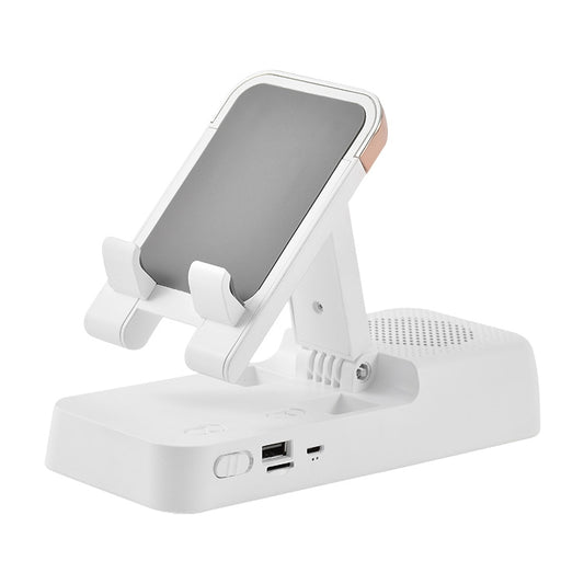 Multifunctional Desktop Stand For Mobile Phone And Tablet With Bluetooth Speaker(White) - Desktop Holder by buy2fix | Online Shopping UK | buy2fix