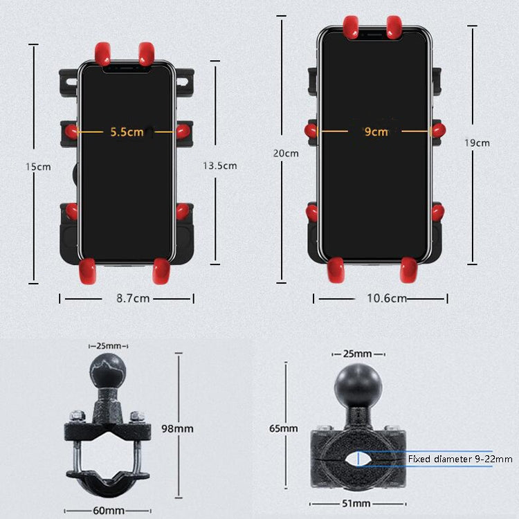 Motorcycle Metal Navigation Mobile Phone Bracket,Style: Rearview Mirror Installation (Anti-theft) - Holder by buy2fix | Online Shopping UK | buy2fix