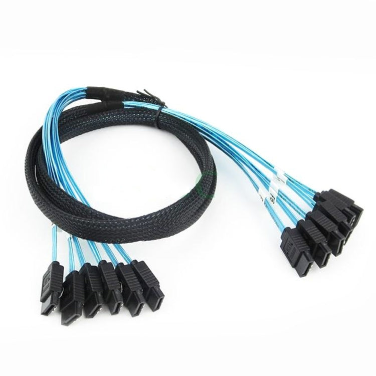 Mini SAS to SATA Data Cable With Braided Net Computer Case Hard Drive Cable,specification: 6SATA-1m - eSATA & SATA & IDE by buy2fix | Online Shopping UK | buy2fix