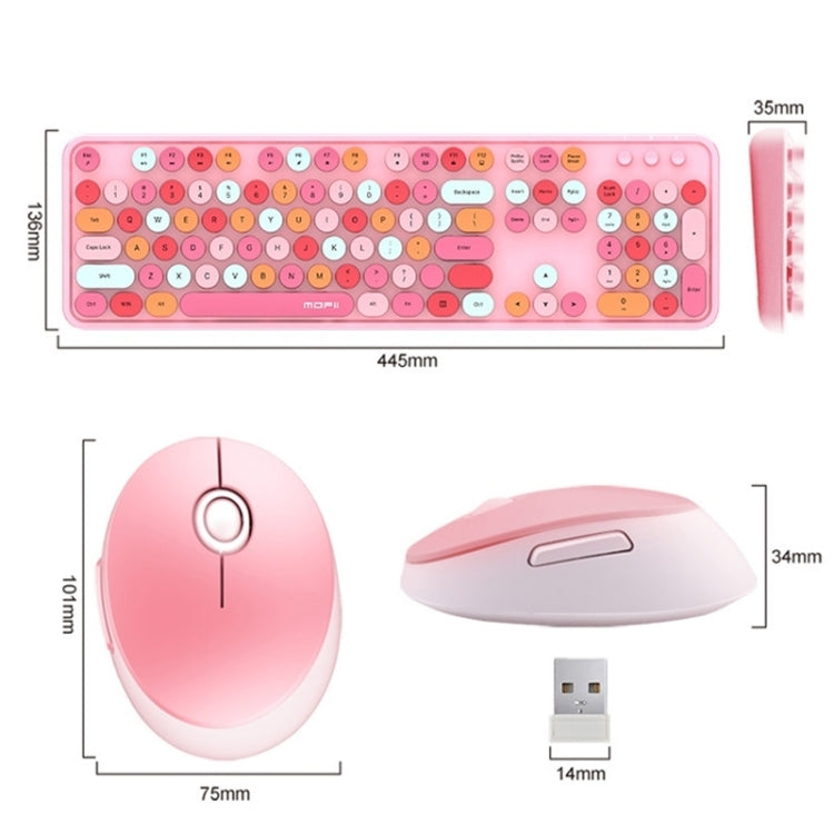 Mofii Sweet Wireless Keyboard And Mouse Set Girls Punk Keyboard Office Set, Colour: Purple Mixed Version - Wireless Keyboard by Mofii | Online Shopping UK | buy2fix