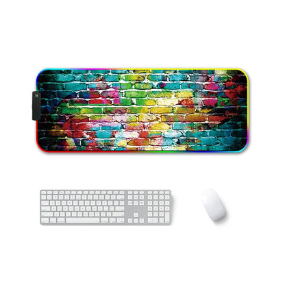 400x900x3mm F-01 Rubber Thermal Transfer RGB Luminous Non-Slip Mouse Pad(Colorful Brick) - Mouse Pads by buy2fix | Online Shopping UK | buy2fix