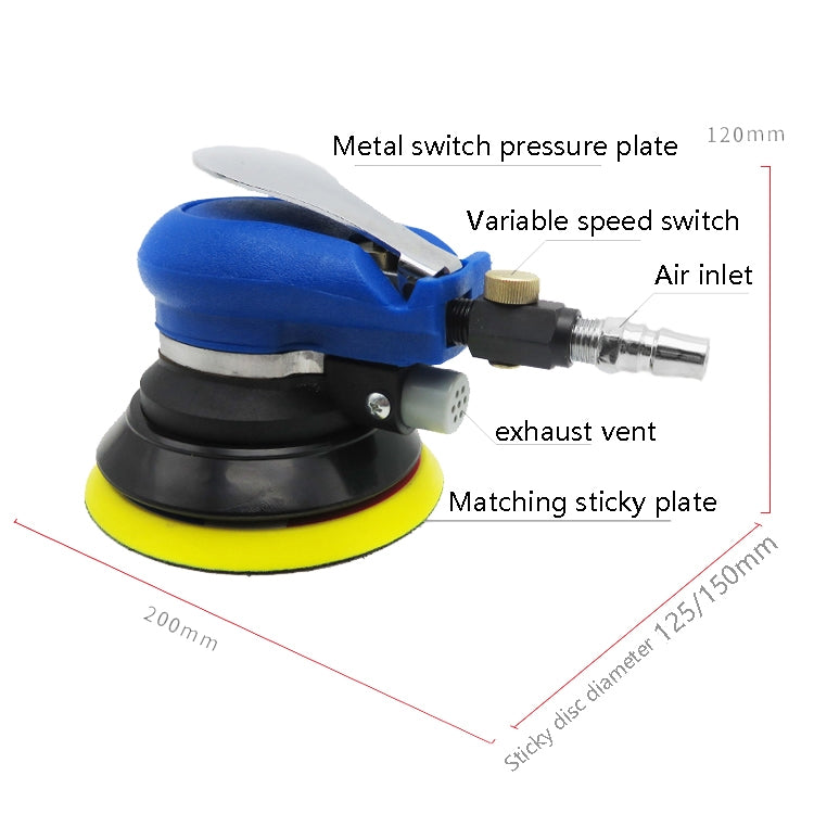 Pneumatic Sandpaper Machine Car Polishing Machine Grinding Machine Waxing Machine, Model: 6inch Regular - Polishing Machine & Accessories by buy2fix | Online Shopping UK | buy2fix