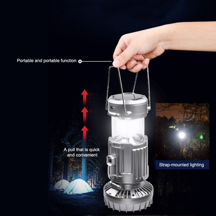 Outdoor Solar Fan Light Camping Light Portable Stretch Switch Horse Lantern, EU Plug, Type:  9299F Gold - Camping Lighting by buy2fix | Online Shopping UK | buy2fix