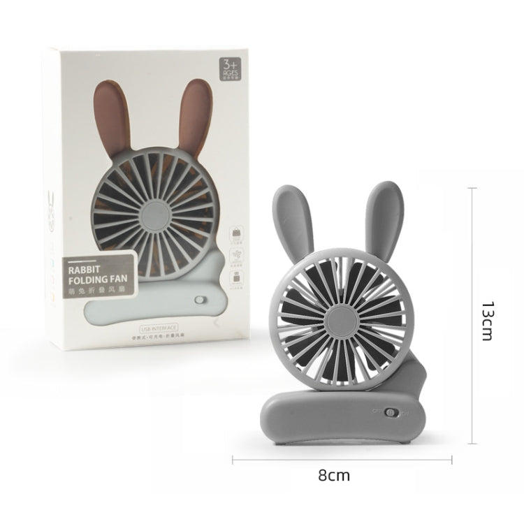 Cute Rabbit Foldable Fan USB Charging Color Matching Cartoon Portable Handheld Fan(Style 4) - Consumer Electronics by buy2fix | Online Shopping UK | buy2fix