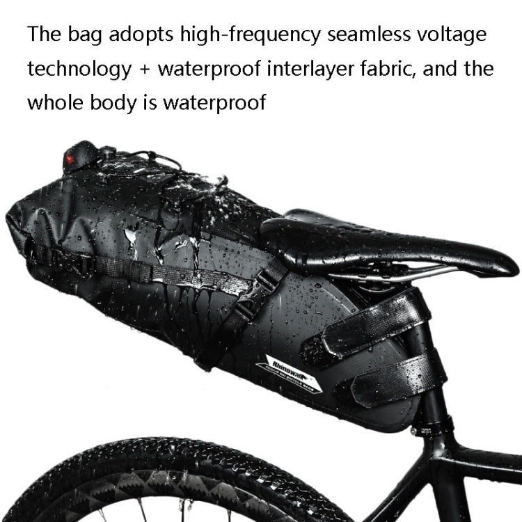 Rhinowalk RK19511 Full Waterproof Bicycle Saddle Tail Bag Big Capacity Road Bike Bag, Colour: RK19512 Black 5L - Bicycle Bags by Rhinowalk | Online Shopping UK | buy2fix