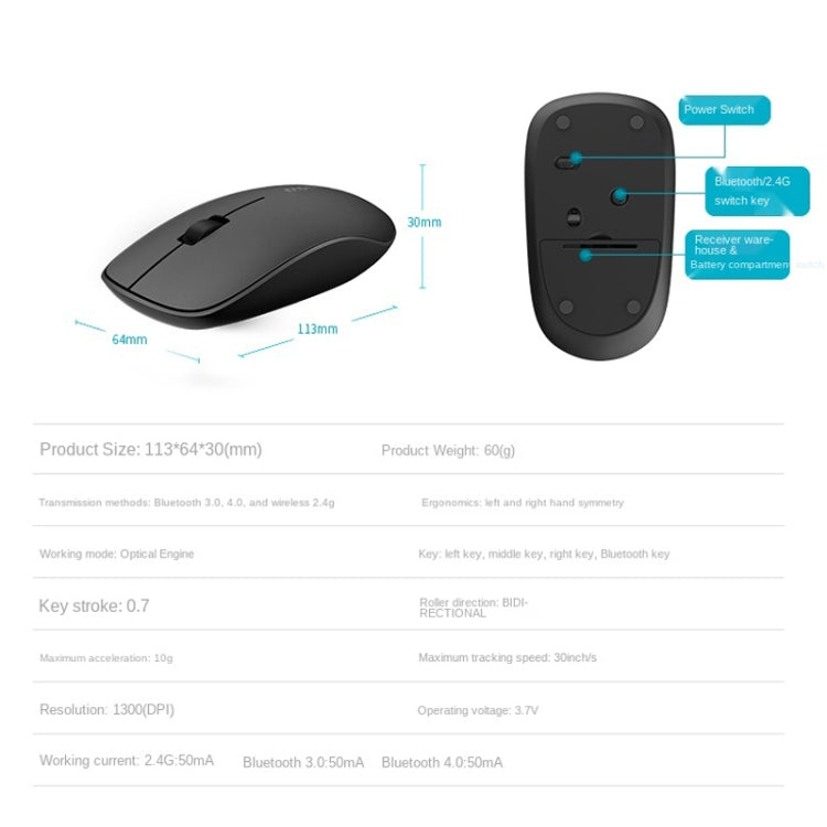 Rapoo M200G 1300 DPI 3 Keys Silent Wireless Mouse(White) - Wireless Mice by Rapoo | Online Shopping UK | buy2fix
