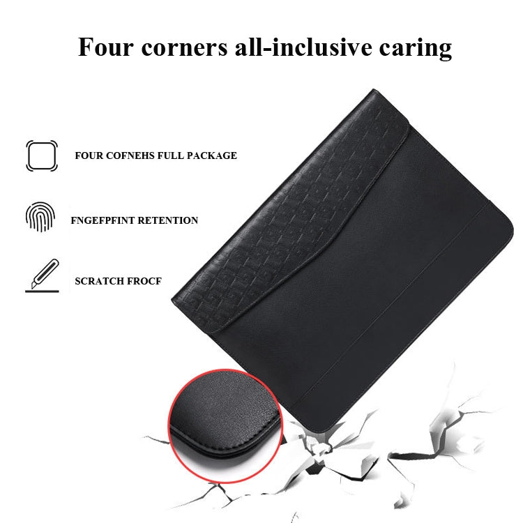 Horizontal  Embossed Notebook Liner Bag Ultra-Thin Magnetic Holster, Applicable Model: 13 inch( Black) - 13.3 inch by buy2fix | Online Shopping UK | buy2fix