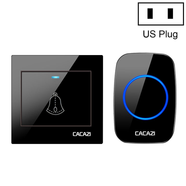 CACAZI H10 1 For 1 Wireless Smart Doorbell without Battery, Plug:US Plug(Black) - Wireless Doorbell by CACAZI | Online Shopping UK | buy2fix