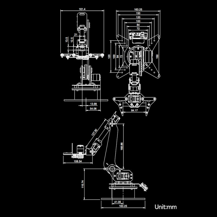 Waveshare High-Torque Serial Bus Servo, Desktop Robotic Arm Kit, Based On ESP32, 5-DOF, Plug:UK Plug - Modules Expansions Accessories by WAVESHARE | Online Shopping UK | buy2fix