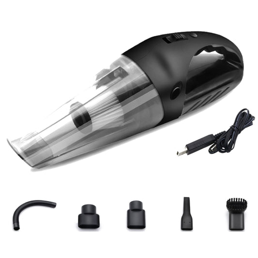Wet And Dry Handheld High-Power Portable Car Vacuum Cleaner R-6052C Vacuum Cleaner with USB Cable (Black) - In Car by buy2fix | Online Shopping UK | buy2fix
