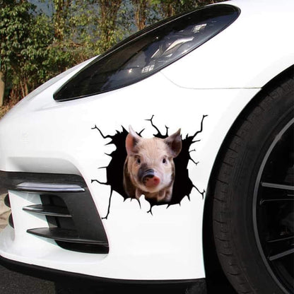 6 PCS Animal Wall Stickers Pig Hoisting Car Window Static Stickers(Pig 02) - In Car by buy2fix | Online Shopping UK | buy2fix