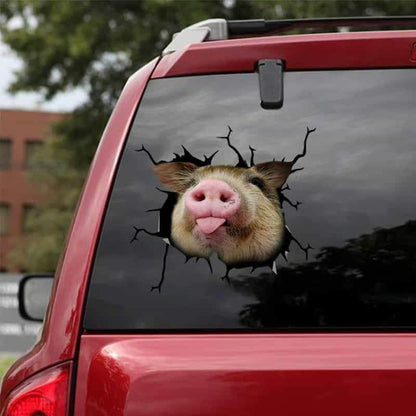 6 PCS Animal Wall Stickers Pig Hoisting Car Window Static Stickers(Pig 02) - In Car by buy2fix | Online Shopping UK | buy2fix