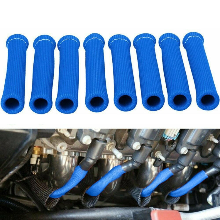 8 PCS / Set High-Temperature Car Spark Plug Protective Cover Spark Plug Heat Shield(Blue) - In Car by buy2fix | Online Shopping UK | buy2fix