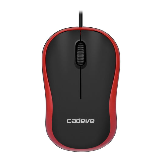 3 PCS Cadeve M220 3 Keys USB Wired Fashion Portable Mouse(Black Red) - Wired Mice by Cadeve | Online Shopping UK | buy2fix