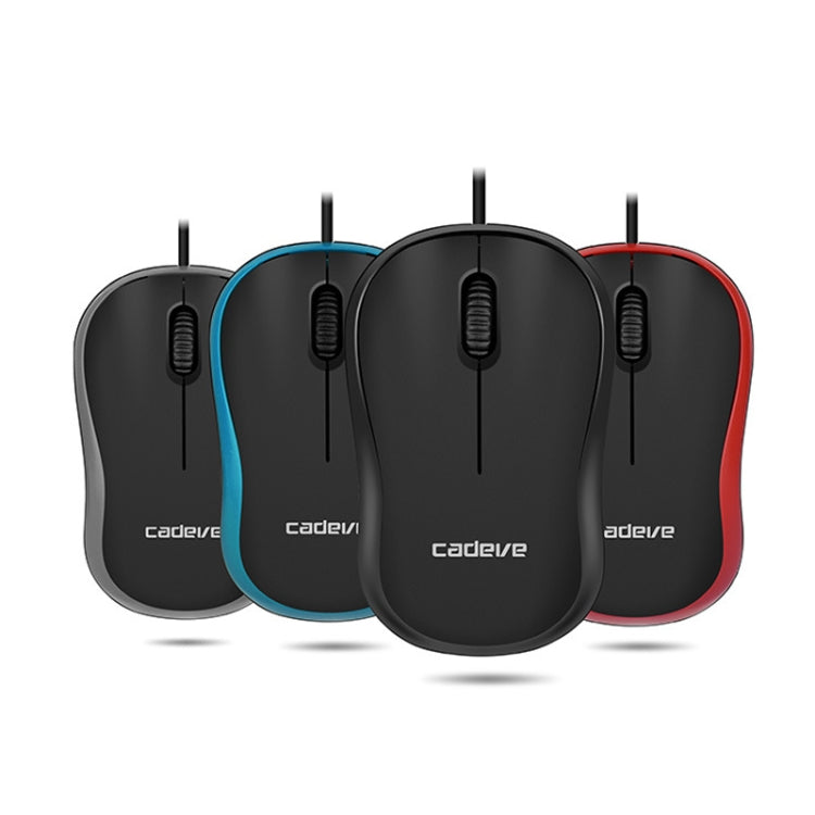 3 PCS Cadeve M220 3 Keys USB Wired Fashion Portable Mouse(Black Blue) - Wired Mice by Cadeve | Online Shopping UK | buy2fix