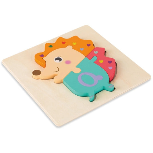 3 PCS Early Childhood Education Wooden Three-Dimensional Jigsaw Puzzle Toy(Hedgehog) - Puzzle Toys by buy2fix | Online Shopping UK | buy2fix