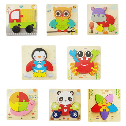 3 PCS Early Childhood Education Wooden Three-Dimensional Jigsaw Puzzle Toy(Y-Truck) - Puzzle Toys by buy2fix | Online Shopping UK | buy2fix