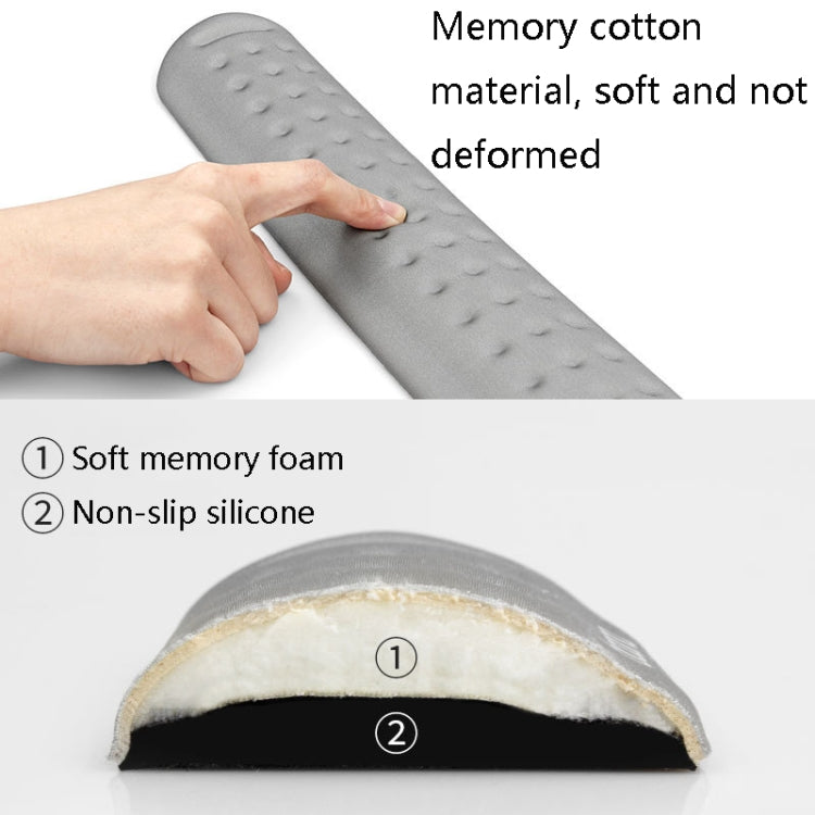 Baona Silicone Memory Cotton Wrist Pad Massage Hole Keyboard Mouse Pad, Style: Medium Keyboard Rest (Gray) - Mouse Pads by Baona | Online Shopping UK | buy2fix