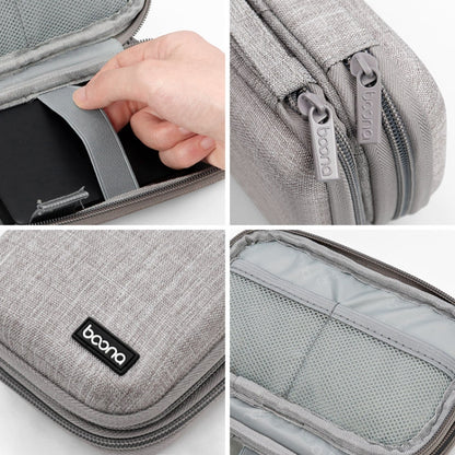 Baona BN-F027 Double-Layer Mobile Hard Disk Storage Bag EVA Hard Shell Hard Disk Protective Cover(Gray) - Hard Drive Bags & Cases by Baona | Online Shopping UK | buy2fix