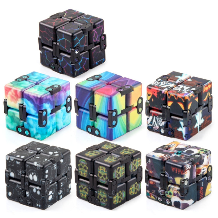 3 PCS Unlimited Magics Cube Colorful UV Printing Pocket Magic Cube Variety Folding Fingertip Magic Cube Decompression Toy(NO.168-8-37 Color Stripe Pattern) - Magic Cubes by buy2fix | Online Shopping UK | buy2fix