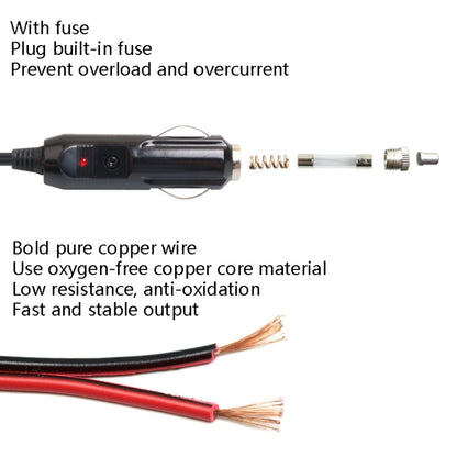 Car Compressor Refrigerator Line 12/24V Semiconductor Refrigerator Power Cord Cigarette Lighter Line, Specification: Without Switch 2m - In Car by buy2fix | Online Shopping UK | buy2fix