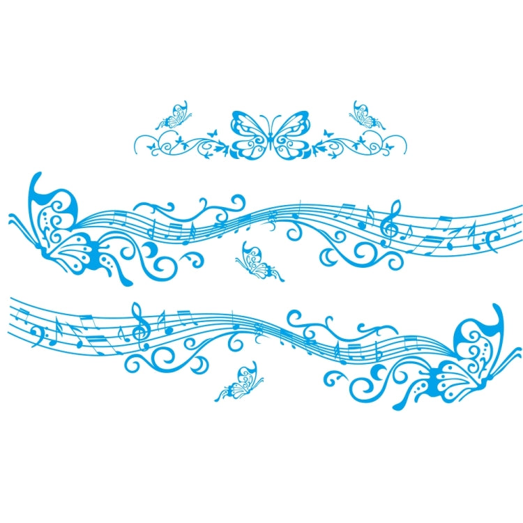 D-347 Butterfly Note Car Sticker Sheet Music Waist Line Body Sticker(Blue) - In Car by buy2fix | Online Shopping UK | buy2fix