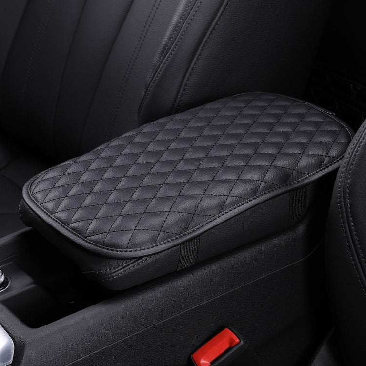 3 PCS Leather Car Universal Central Armrests Pad Anti-Slip Armrest Box Mat(Black) - In Car by buy2fix | Online Shopping UK | buy2fix