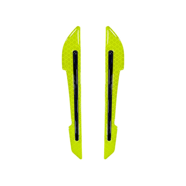 4 Sets Car Reflective Sticker Door Border Anti-Collision Strip Leaf Board Personality Rear View Mirror Warning Sticker(Green) - In Car by buy2fix | Online Shopping UK | buy2fix