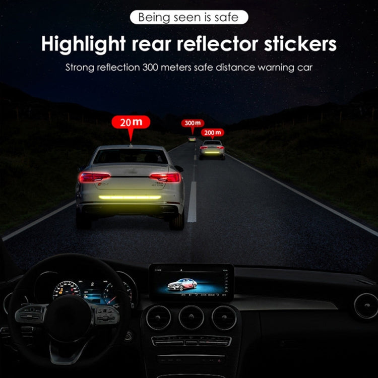 5 Sets Car Trunk Reflective Decorative Strip Anti-Scratch Car Tail Warning Decorative Stickers(White) - In Car by buy2fix | Online Shopping UK | buy2fix