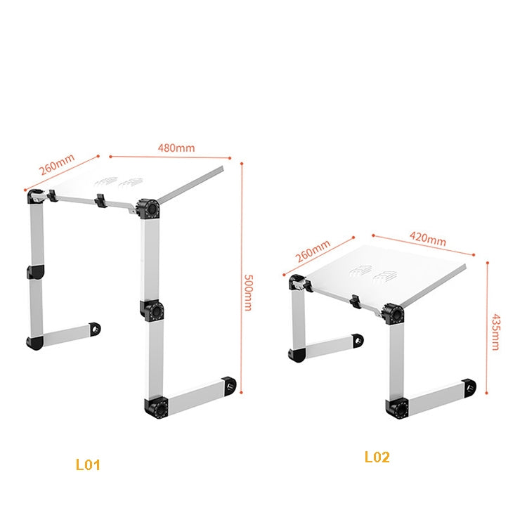 Oatsbasf Folding Computer Desk Laptop Stand Foldable Lifting Heightening Storage Portable Rack,Style: L02  Black - Computer & Networking by Oatsbasf | Online Shopping UK | buy2fix