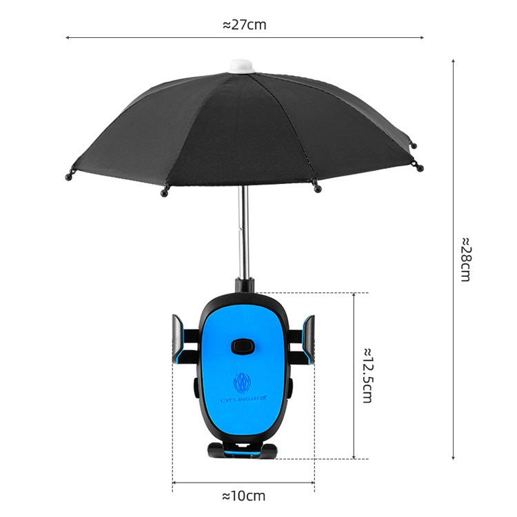 CYCLINGBOX BG-2935 Bicycle Mobile Phone Bracket With Umbrella Waterproof Navigation Electric Car Mobile Phone Frame, Style: Rearview Mirror Installation (Yellow) - Outdoor & Sports by CYCLINGBOX | Online Shopping UK | buy2fix