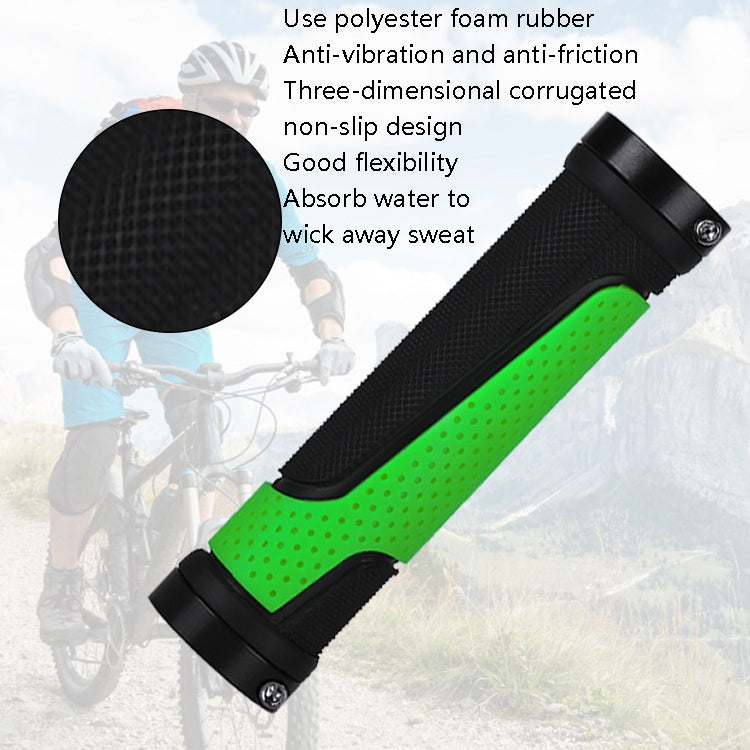 2 Pairs BG-0404 Bicycle Rubber Handle Cover The Mountain Bike Bilateral Lock Dead Anti-Slip Handle Cover(Black) - Outdoor & Sports by buy2fix | Online Shopping UK | buy2fix