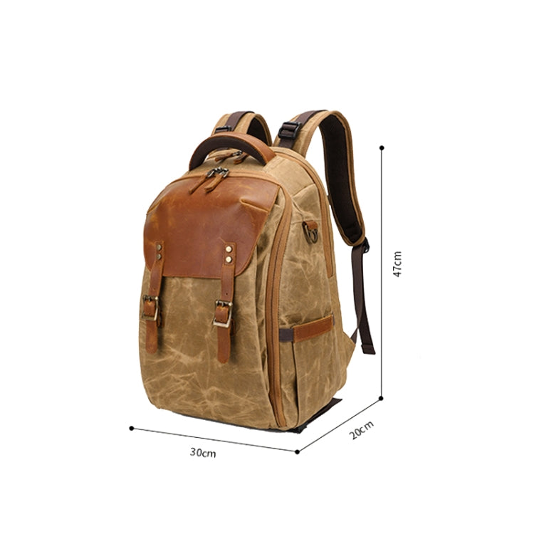 K805 Waterproof Batik Canvas Camera Backpack Outdoor Liner Shoulder Photography Bag(Grey) - Camera Accessories by buy2fix | Online Shopping UK | buy2fix