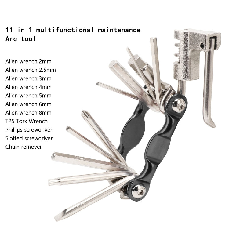 2 PCS BG-9835D Bicycle Multi-Function Maintenance Curved 11 In 1 Tool Mountain Highway Bike With Interception Machine Combination Tool(blue) - Outdoor & Sports by buy2fix | Online Shopping UK | buy2fix