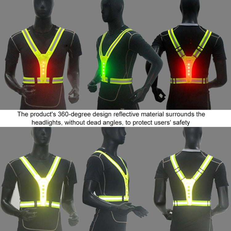 LED Reflective Vest High Stretch Outdoor Reflective Vest Traffic Safety Reflective Clothing(Yellow) - In Car by buy2fix | Online Shopping UK | buy2fix