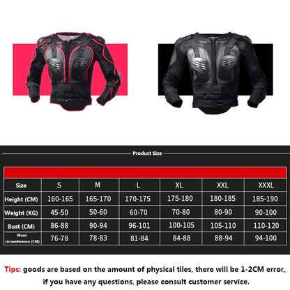 GHOST RACING F060 Motorcycle Armor Suit Riding Protective Gear Chest Protector Elbow Pad Fall Protection Suit, Size: XXXL(Red) - Protective Gear by GHOST RACING | Online Shopping UK | buy2fix