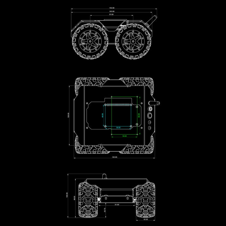 Waveshare WAVE ROVER Flexible Expandable 4WD Mobile Robot Chassis, Onboard ESP32 Module(US Plug) - Robotics Accessories by Waveshare | Online Shopping UK | buy2fix