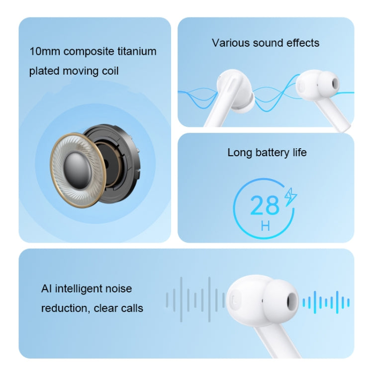 OPPO Enco Air2i In-Ear AI Call Noise Reduction Music Game Wireless Bluetooth Earphones(White) - Bluetooth Earphone by OPPO | Online Shopping UK | buy2fix